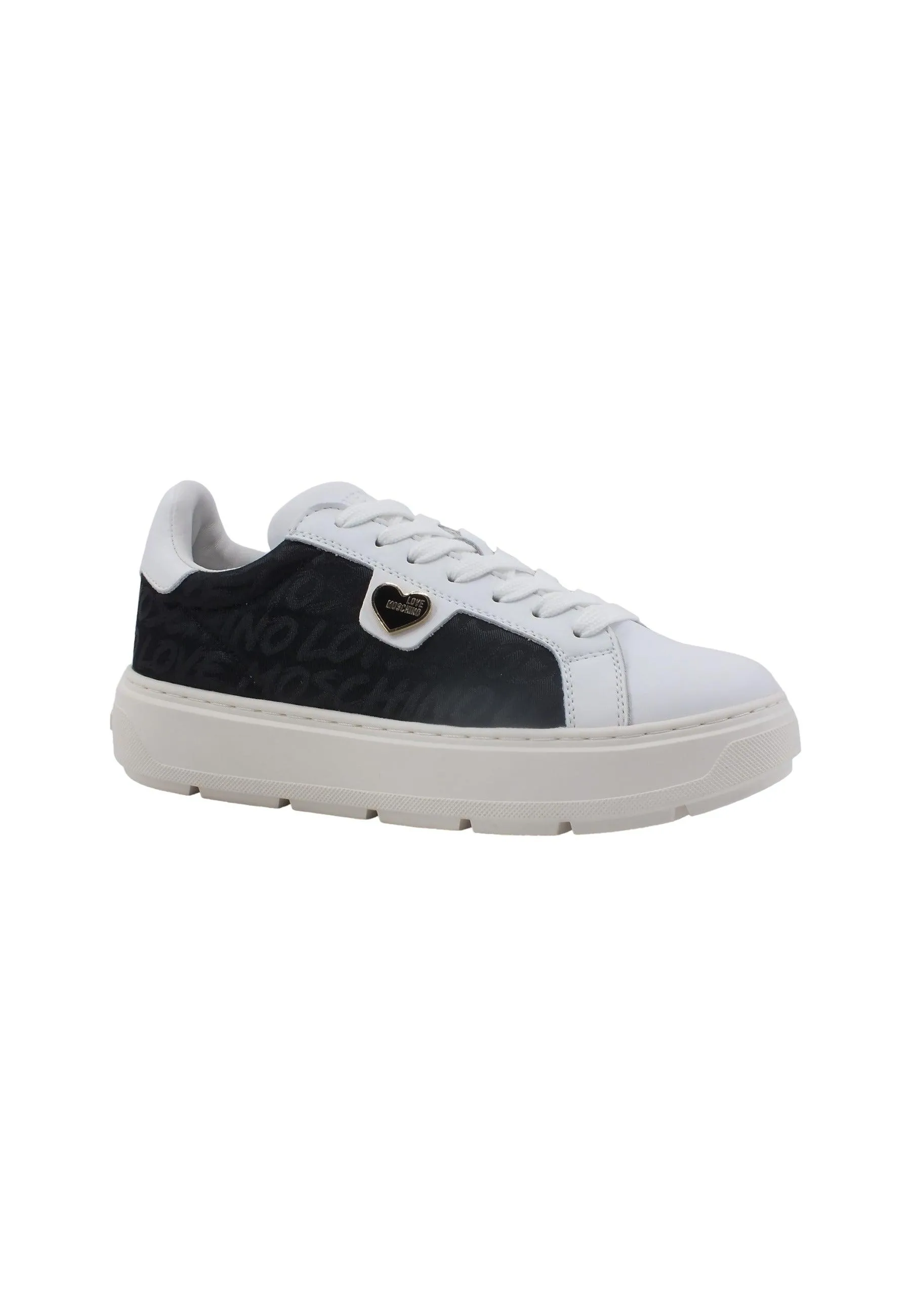 LOVE MOSCHINO Sneaker Donna Bianco Nero JA15214G1HJS100B