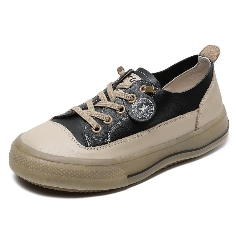 Scarpe casual piatte in pelle minimalista moda donna