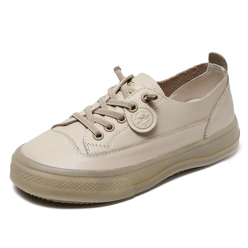 Scarpe casual piatte in pelle minimalista moda donna