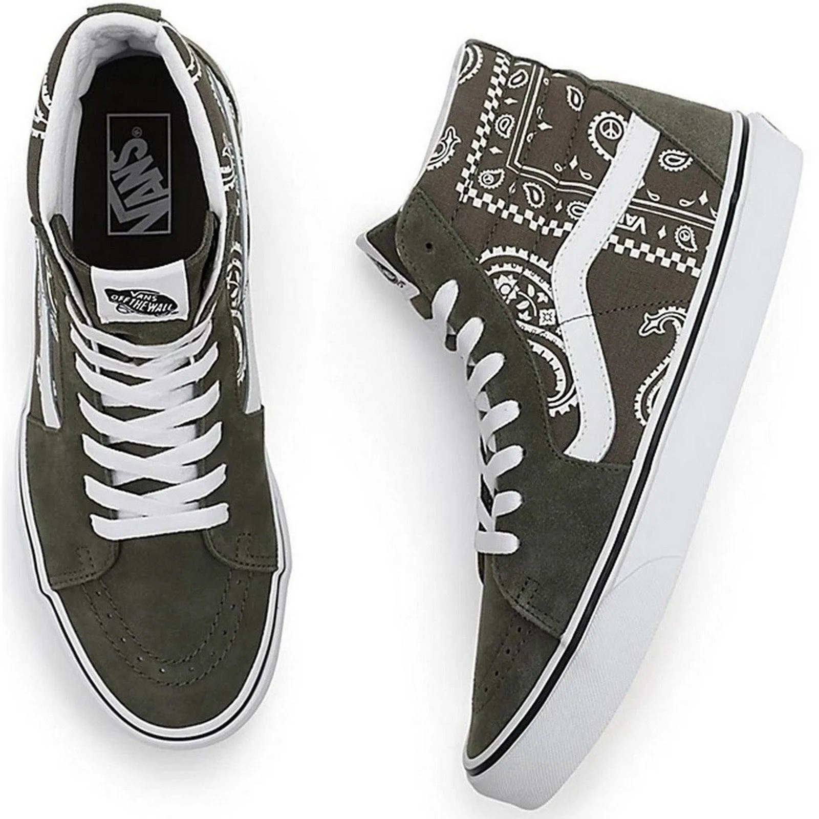 Sneaker Uomo Vans - Ua Sk8-Hi (Peace Paisley) - Verde