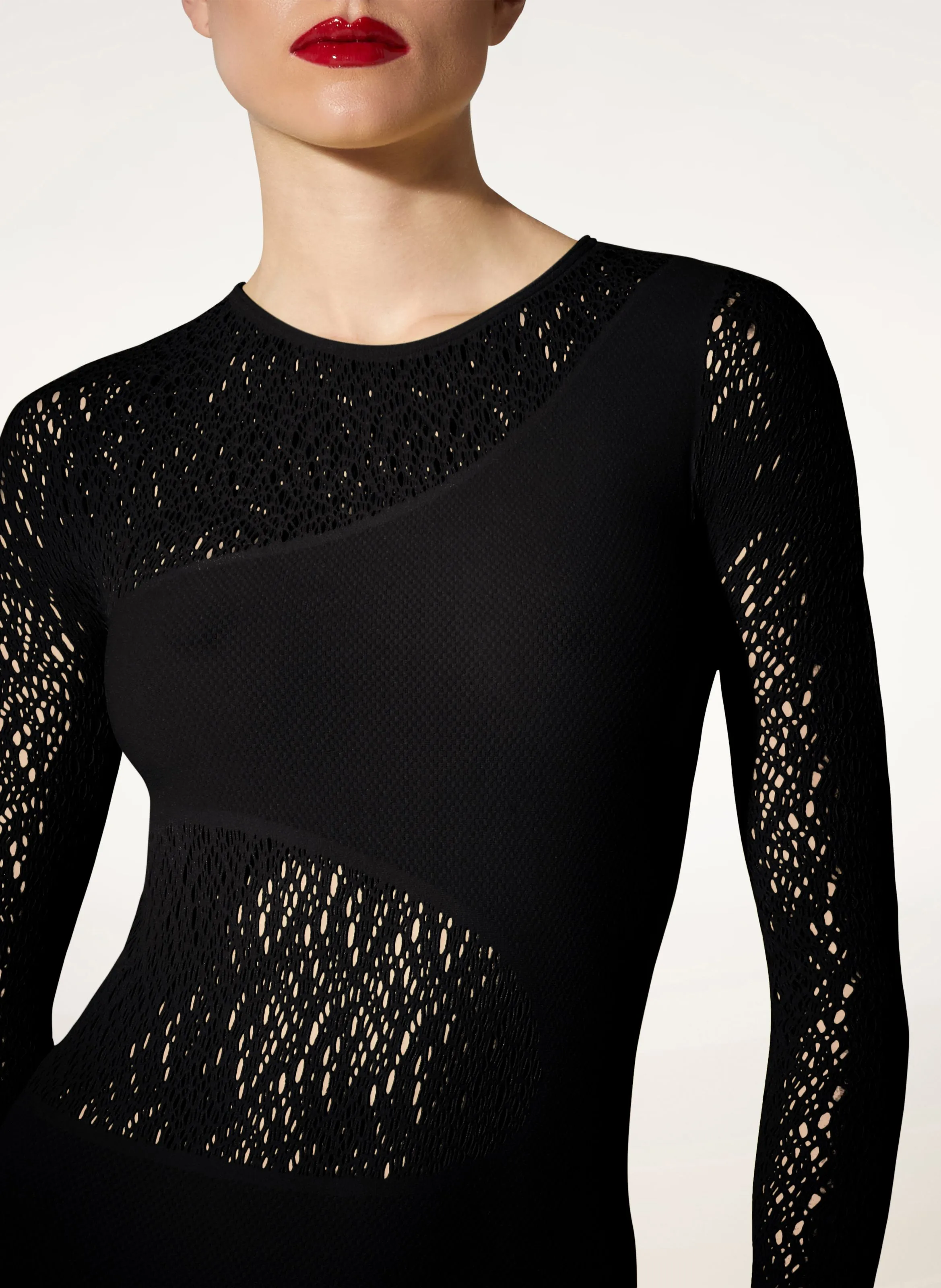  WOLFORD   Maglia a maniche lunghe asimmetrica | Nero